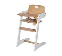 Roba-Kids 7545BC Evolutionary High Chair in Solid Wood, Two-Tone Finish (White/Wood)