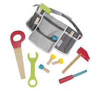 roba Kids Adjustable Tool Belt with Tool Bag with 11 Piece Wooden Tool Set