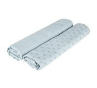 roba Lil Planet Nursing Blanket - 120 x120 - Oeko TEX and GOTS Certified Organic Cotton - 2 Pieces - Sky Blue