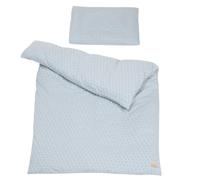 roba Lil Planet Organic Baby Bed Linen Set - 2 Pieces - Duvet Cover 100 x 135 cm + Pillow Case 40 x 60 cm - Organic Cotton Oeko-TEX® and GOTS Certified - Sky Blue