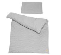 roba Lil Planet Organic Baby Bed Linen Set - 2 Pieces - Duvet Cover 100 x 135 cm + Pillow Case 40 x 60 cm - Organic Cotton Oeko-TEX® and GOTS Certified - Silver Grey