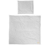 roba Lil Planet Organic Baby Bed Linen Set - 2 Pieces - Duvet Cover 80 x 80 cm + Pillow Case 40 x 35 cm - Oeko-TEX® and GOTS Certified Organic Cotton - Silver Grey