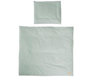 roba Lil Planet Organic Baby Bed Linen Set - 2 Pieces - Duvet Cover 80 x 80 cm + Pillow Case 40 x 35 cm - Oeko-TEX® and GOTS Certified Organic Cotton - Frosty Green