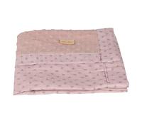 roba Lil Planet Organic Baby Blanket 80 x 80 cm - GOTS and OEKO-TEX Certified - Double Sided - Mini Pompons and Dots - Pink/Mauve
