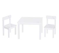 roba Little Stars Children's Seating Group - Children's table set with 2 children's chairs & table - Children's furniture with star motif suitable for 18 months and up - White wood