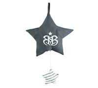 roba ‘Little Stars’ Music Box Baby Sleep Aid Textile Star, Washable, Baby Room Decorative Grey/White