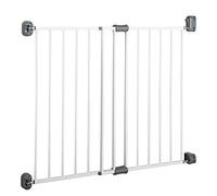 roba Metal Baby Gate 'Easy Step' - Children's Protective Gate - Extra-High Door Gate Variable Width Between 60-97Cm (White)