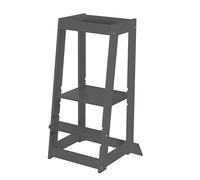 roba Montessori Learning Tower - Safe Step Stool for Children - Ideal as a Kitchen Helper - Load Capacity up to 80 kg - FSC®-Certified Wood - Anthracite