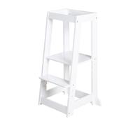 roba Montessori Learning Tower - Secure Step Stool for Kids - Ideal as a Kitchen Helper - Load Capacity up to 80 kg - FSC®-Certified Wood - White