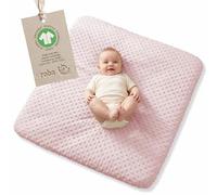 roba Organic Cotton Fitted Sheet for Changing Mats Lil Planet - GOTS-Certified Cotton Jersey Changing Pad Cover 75 x 85cm - Pink/Mauve