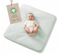 roba Lil Planet Fitted Changing Pad Cover 85 x 75 cm - Washable - Organic Cotton Jersey - Oeko-TEX® and GOTS Certified - Frosty Green/Terry Dots Design