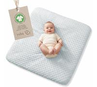 roba Lil Planet Fitted Changing Pad Cover 85 x 75 cm - Washable - Organic Cotton Jersey - Oeko-TEX® and GOTS Certified - Sky Blue/Terry Dots Design