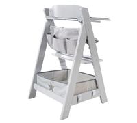 roba Organizer Set for High Chairs with Star Pattern - Suitable for All Sit Up & Born Up Baby High Chairs - Hanging Box & Bag - Velcro Attachment - Grey