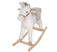 roba Rocking Unicorn, Padded, Saddle and Bridle in Gray/Gold, 63x31x73cm, from 24 Months