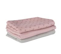 roba Set of 3 Lil Planet Organic Cotton Cloth Diapers - Reusable Diapers - 80 x 80 cm - GOTS and Oeko-TEX Certified - Pink/Grey