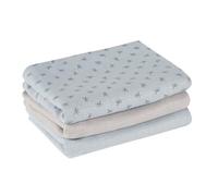 roba Set of 3 Lil Planet Organic Cotton Cloth Diapers - Reusable Diapers - 80 x 80 cm - GOTS and Oeko-TEX Certified - Sky Blue