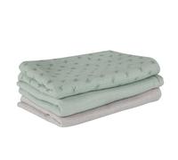 roba Set of 3 Lil Planet Organic Cotton Cloth Diapers - Reusable Diapers - 80 x 80 cm - GOTS and Oeko-TEX Certified - Frosty Green