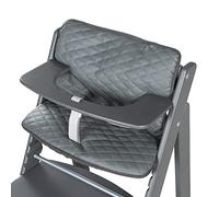 roba Sit Up Luxe seat reducer - 2-piece high chair insert Graphite quilted - Seat cushion for all Sit Up stair high chairs - Anthracite/Charcoal