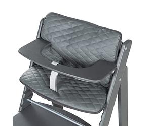 roba Sit Up Luxe seat reducer - 2-piece high chair insert Graphite quilted - Seat cushion for all Sit Up stair high chairs - Anthracite/Charcoal