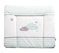 roba Soft Changing Mat 'Happy Cloud' - Soft Nappy Changing Pad - Pu-Coated Diaper Changing Cushion 85 x 75 cm (Mint)