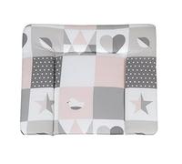 roba Soft Changing Mat 'Happy Patch Rosa' - Soft Nappy Changing Pad - Pu-Coated Diaper Changing Cushion 85 x 75 cm (Pink)