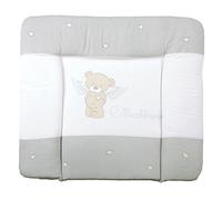 roba Soft Changing Mat 'Heartbreaker' - Soft Nappy Changing Pad - Pu-Coated Diaper Changing Cushion 85 x 75 cm (Grey)