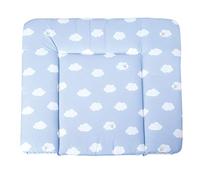 roba Soft Changing Mat 'Kleine Wolke Blau' - Soft Nappy Changing Pad - Pu-Coated Diaper Changing Cushion 85 x 75 cm (Blue)