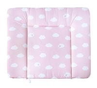 roba Soft Changing Mat 'Kleine Wolke Rosa' - Soft Nappy Changing Pad - Pu-Coated Diaper Changing Cushion 85 x 75 cm (Pink)