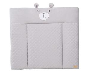 roba Soft Changing mat roba Style - 85 x 75 cm - Washable Changing Table Cover - Baby Changing pad with Bear Motif - Lil Cutie Sammy - Silver Grey