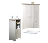 roba Standing Shelf 'Felicia' with Body in White Decor, Fronts in Canadian White, Crown in Luna Elm Decor