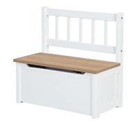 roba Toy Storage Bench Wood - Grey, Soft-Close Safety Hinge - from 18 Months