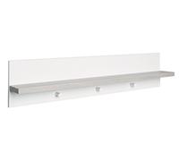roba Universal Wall Coat Rack, with Coat Hooks and Shelf, White/Luna Elm