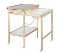 roba Wall-Mounted Changing Table with Changing Mat, Style Grey - Foldable Space-Saving Baby Changing Shelf with 2 Storage Compartments, Anthracite Wood
