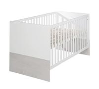 roba Wooden Convertible Cot "Julia" (70 x 140 cm) - Height-Adjustable with 3 Removable Rungs - Baby Bed Convertible to Toddler Bed - White