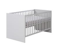 roba Wooden Convertible Cot "Lea" (70 x 140 cm) - Height-Adjustable with 3 Removable Rungs - Baby Bed Convertible to Toddler Bed - Beige/Grey