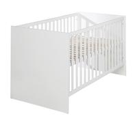 roba Wooden Convertible Cot "Lilo" (70 x 140 cm) - Height-Adjustable with 3 Removable Rungs - Baby Bed Convertible to Toddler Bed - White