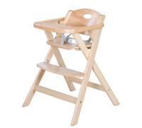 roba Baumann Folding High Chair Roba, Foldable Space Highchair, Baby and Toddler High Chair, Natural Wood