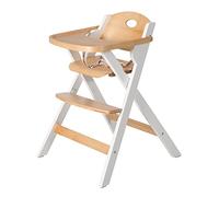roba Wooden Folding Highchair - Space-Saving Baby Highchair to Fold Up (Natural/White)