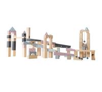 roba Wooden Marble Run 100 pc - Marble Labyrinth - Variable Set Up with Wooden Blocks