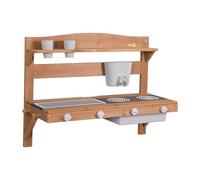 roba Wooden Outdoor Play Kitchen for Children - Mud Kitchen with Accessories - FSC Certified - Natural Look - Unisex Toddlers and Young Children