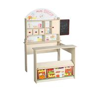 roba Wooden Play Shop 'Minishop' With Counter + Board (Natural With Print)