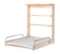 roba Wooden Wall-Mounted Changing Shelf - Foldable Diaper Changing Shelf with Changing Mat 'roba Style' (Grey) - Nursery Nappy Changing Shelf for Walls