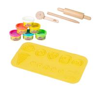roba x Play-Doh Starter Set - 3D Creative Mat, FSC Wooden Tools, 6 Cans of Dough - A Creative & Educational Gift - For Children Aged 3 and Up