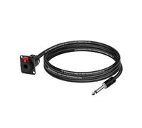 ROBAUN 1PC 6.35MM Stereo Female D-Type Panel Mount To 6.5MM Jack Colorful Cable 1/4" TRS Female To 1/4" TS Male Plug Adapter Cord(C1025BK-Black,0.2m)