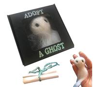 ROBAUN Adopt A Ghost,Cute Little Felt Ghost Box with Tiny Scroll,Halloween Felt Ghost Gift Box,Ghost Ornament for Friends Family