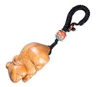 ROBAUN Cute Mouse Keychain Holder, Creative Wooden Cartoon Animal Key Ring Favor Gifts for Handbag Purse Charm Pendant