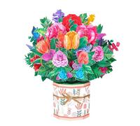 ROBBEAR Rose Carnation Pop Up Card, 3D Flower Greeting Card with Envelopes for Any Occasion, Birthday, Mother's Day, Anniversary, Valentines Day, Handmade Gifts, Foldable Flower Cards for Friends