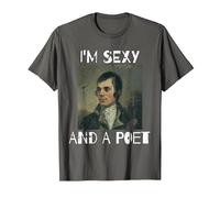 Robbie Burns T Shirt for Burns Night Party or Hogmanay T-Shirt, Men, Asphalt Grey, 6X-Large
