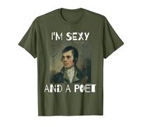 Robbie Burns T Shirt for Burns Night Party or Hogmanay T-Shirt, Men, Olive Green, XX-Large