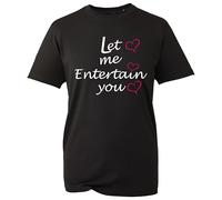Robbie Let Me Entertain You T-Shirt, Cute Hearts Williams Singer Concert Fan Shirt, Gift Unisex Tee Top (Black, L)